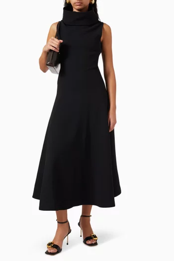 فستان بتصميم مثلث كريب وفيسكوز