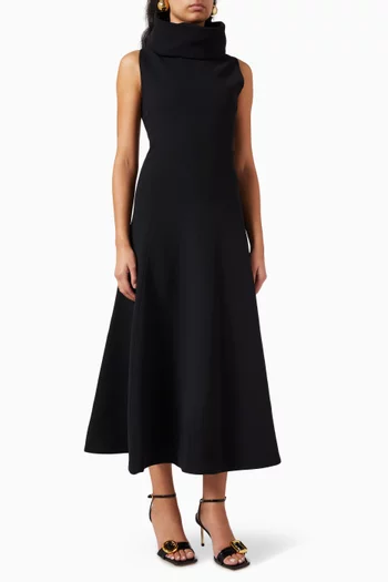 فستان بتصميم مثلث كريب وفيسكوز