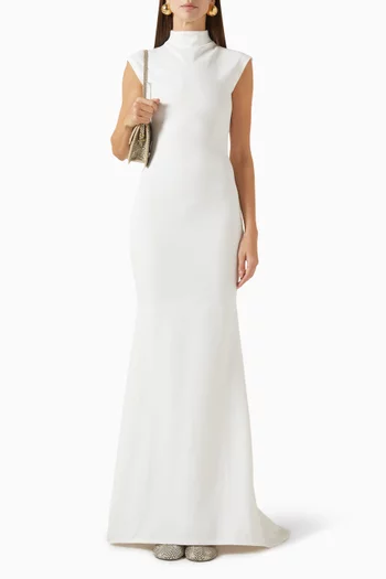 فستان ألبا كريب وجيرسيه مضغوط