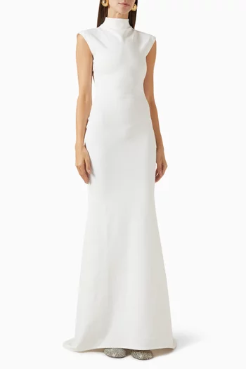 فستان ألبا كريب وجيرسيه مضغوط