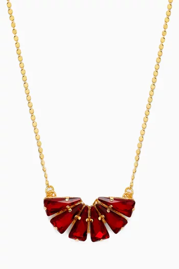 Atenea Fan Necklace in Gold-plated Brass