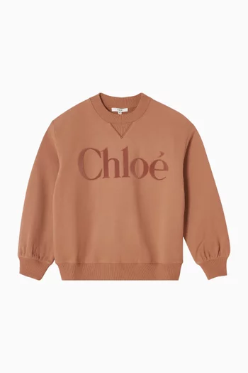 Velvet Logo Sweatshirt in French-terry