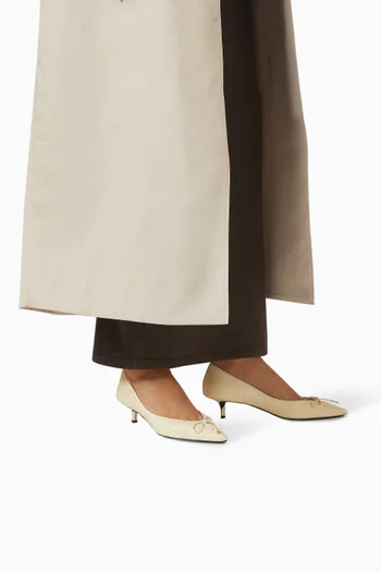 حذاء كلاسيك تورني بكعب ملفوف 45 مم جلد