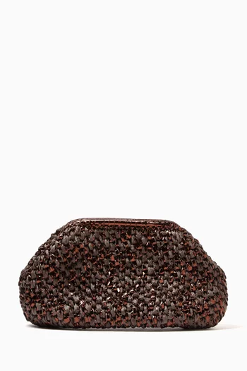 Glam Clutch in Raffia