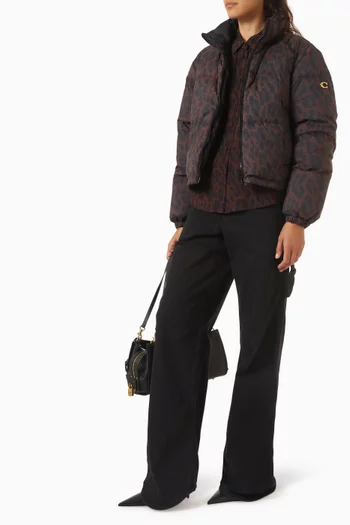 Leopard Print Reversible Puffer Jacket