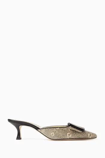Maysalebi 50 Mules in Debossed Snake-effect Leather