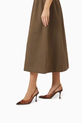 Diana 85 Slingback Pumps in Leather & Plexi