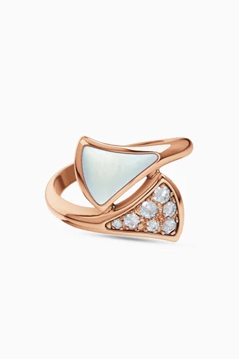 Divas' Dream Diamond & Mother-of-Pearl Ring in 18kt Rose Gold
