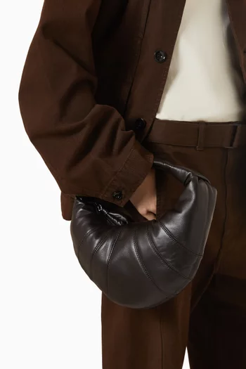 Mini Fortune Croissant Shoulder Bag in Leather