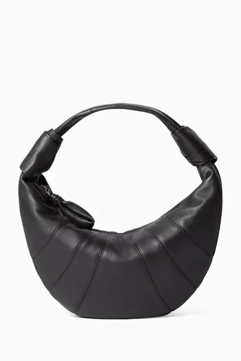 Mini Fortune Croissant Shoulder Bag in Leather