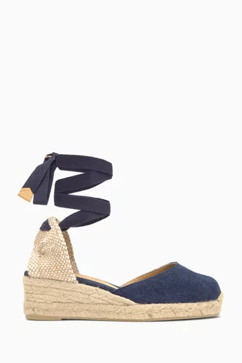 Carina 50 Espadrille Wedges in Organic Canvas