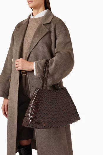 Large Santa Croce Tote Bag in Woven Leather