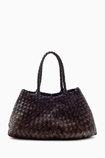 Large Santa Croce Tote Bag in Woven Leather