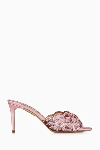 Ce Soir 75 Mules in Metallic Leather
