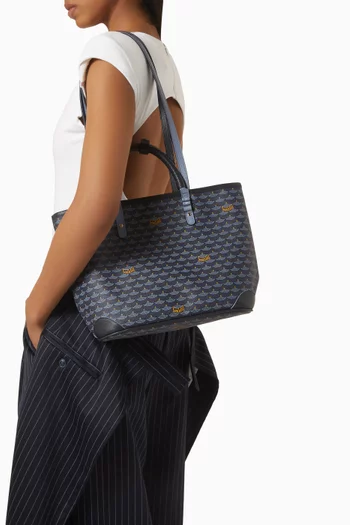 Double Battle 27 Tote Bag in Coated-canvas & Leather