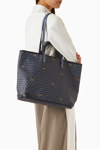Double Battle 35 Tote Bag in Scale Canvas & Leather