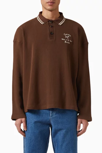 Geneva Waffle Polo Shirt in Cotton