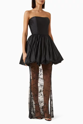 Lace-skirt Gown in Taffeta