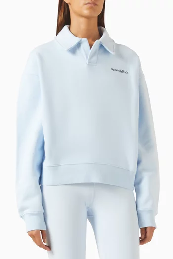 Logo Embroidered Polo in Cotton