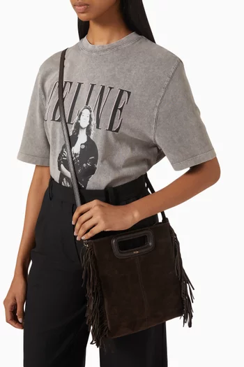 Mini M Shoulder Bag in Suede
