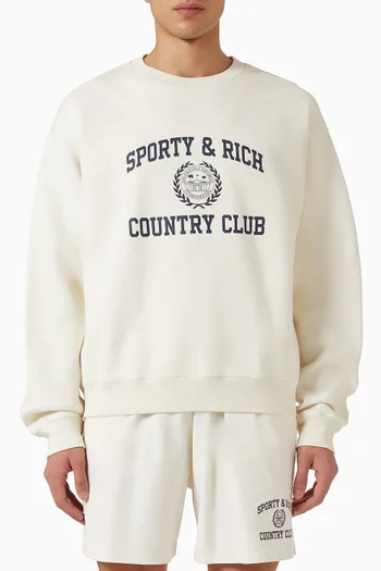 Varsity Crest Sweatshirt in Cotton