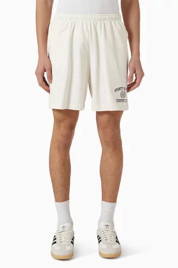 Varsity Crest Gym Shorts in Cotton