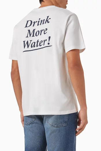 تي شيرت بعبارة Drink More Water قطن