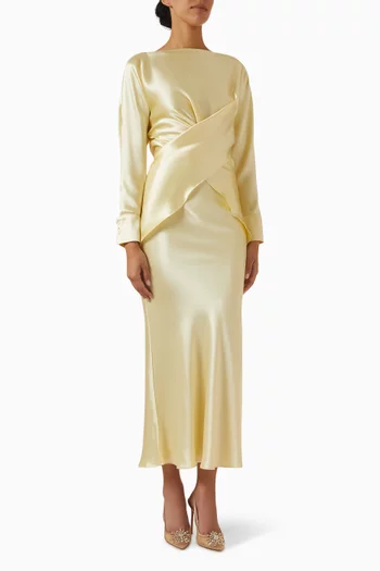 Tessa Top & Skirt Set in Satin