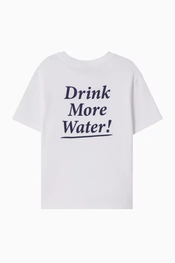 تي شيرت بطبعة Drink More Water Nice قطن