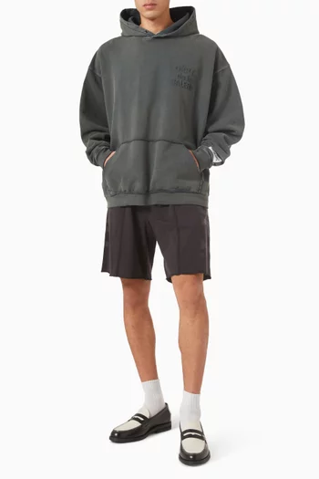 Logo Embossed Hoodie in Cotton-fleece
