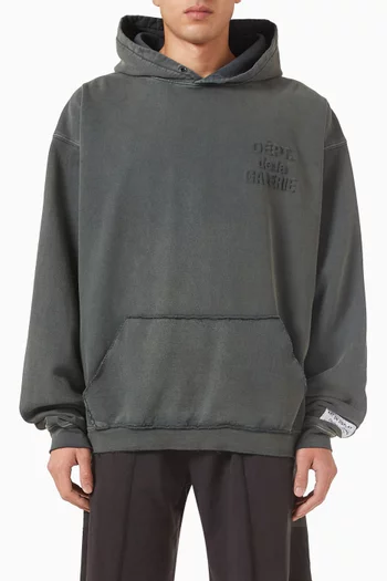 Logo Embossed Hoodie in Cotton-fleece