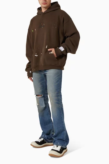 French Logo Painted Hoodie in Cotton