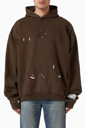 French Logo Painted Hoodie in Cotton