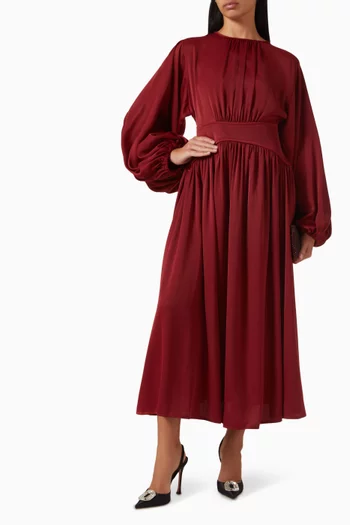 Gathered Midi Dress