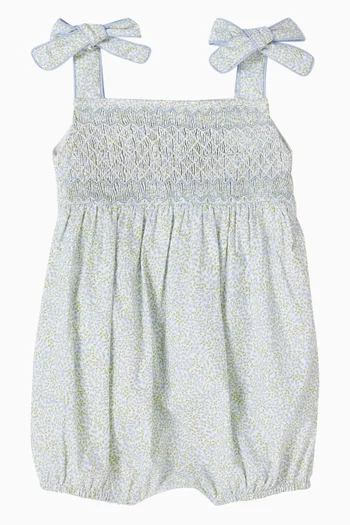 Francine Smocked Romper in Cotton