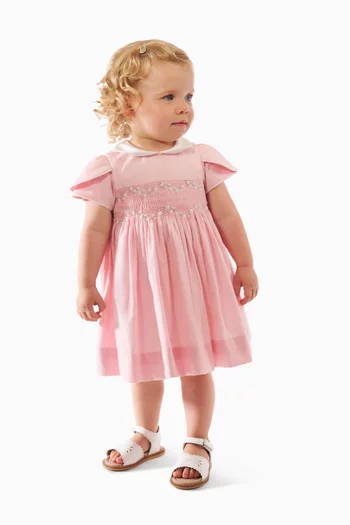 Clemence Poplin Flared Smocked Dress