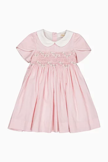 Clemence Poplin Flared Smocked Dress