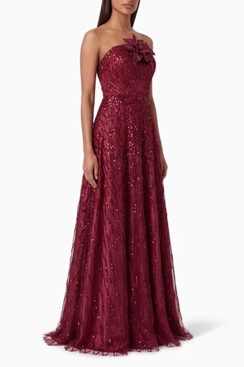 Bead-embellished Gown in Tulle