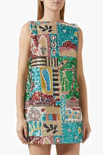 x LRNCE Jazz Embellished Mini Dress
