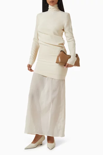 High-neck Twist Blouse in Viscose Blend