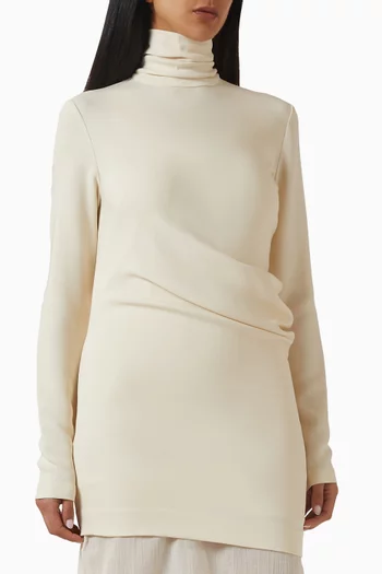 High-neck Twist Blouse in Viscose Blend