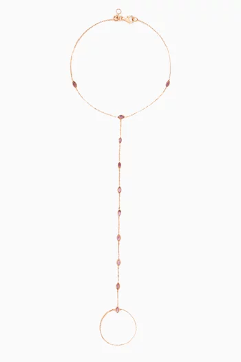 Sapphire Hand Chain Bracelet in 18kt Rose Gold