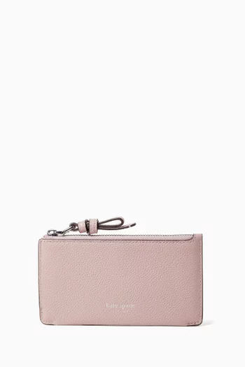 Loop East West Zip Card Case in Leather