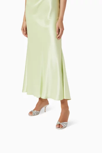 Perla 70 Mule Sandals in Organza & Leather