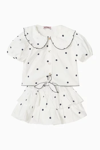 Polka-dot Ruffled Skirt