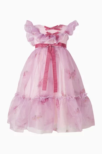 Floral-print Dress in Organza