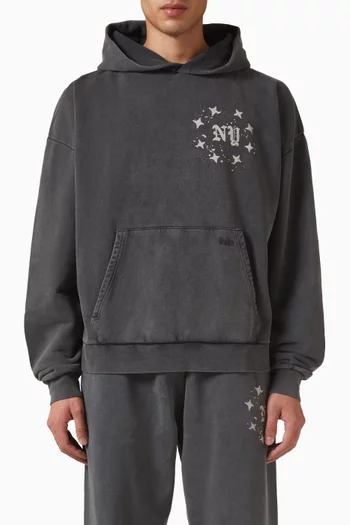 NY Paint Splatter Hoodie in Cotton