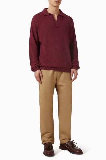 Marabou Knit Polo Sweater in Cotton