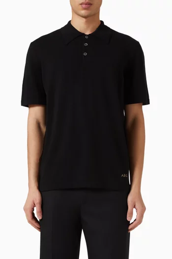 Logo Intarsia Polo Shirt in Cotton