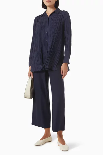 Wide-leg Ankle Pants in Silk-georgette